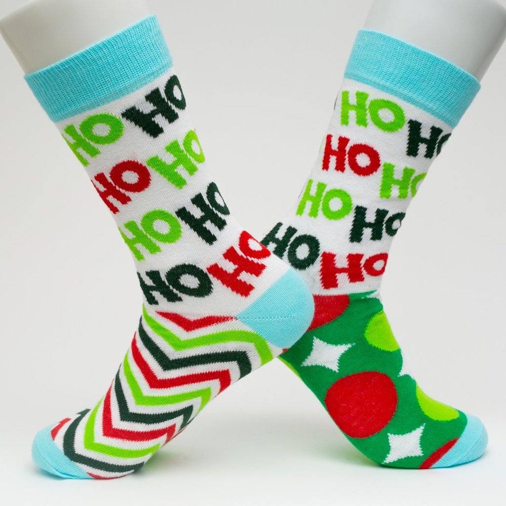Ho Ho Themed Mid Calf Length Socks